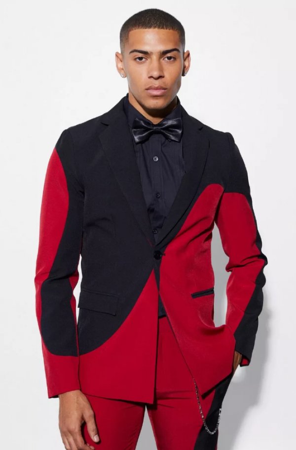 Jas blazer dengan aksen pita besar